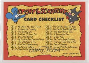 1994 SkyBox Bongo Comics Simpsons Series 2 - Itchy & Scratchy #I 20 - Checklist