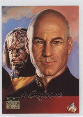 1994 SkyBox Star Trek Masters Series 2 - Crew Triptych #F4 - Captain Picard, Worf
