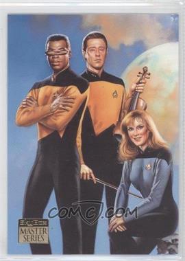 1994 SkyBox Star Trek Masters Series 2 - Crew Triptych #F6 - Lt. Commander Data, Lt. Commander Geordi La Forge, Dr. Beverly Crusher