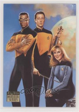 1994 SkyBox Star Trek Masters Series 2 - Crew Triptych #F6 - Lt. Commander Data, Lt. Commander Geordi La Forge, Dr. Beverly Crusher