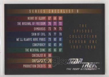 1994 SkyBox Star Trek The Next Generation Season 1 - [Base] #89 - Checklist