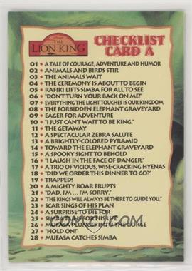 1994 SkyBox The Lion King: Series 1 - [Base] #89 - Checklist Card A