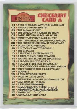 1994 SkyBox The Lion King: Series 1 - [Base] #89 - Checklist Card A