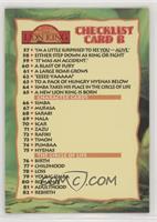 Checklist Card B