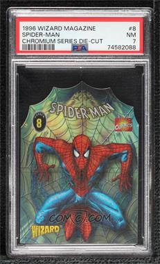 1995-97 Wizard Magazine Chromium Promos - [Base] #8 - Spider-Man Die-Cut [PSA 7 NM]