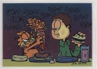 Late for Dinner, Garfield Plays Catch Up with the Ketchup