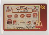 McDonald's We've got it all! - 1976 Menu #/6,100