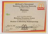 Hamburger University Diploma - Marketing Orientation Course