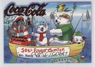 1996 Collect-A-Card The Coca-Cola Polar Bears South Pole Vacation - Case Topper Die-Cut #PTL-1 - Fishing Expedition