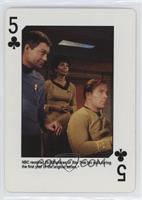Captain Kirk, Uhura, Dr. Leonard McCoy
