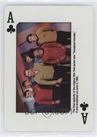 Captain Kirk, Uhura, Spock, Chekov