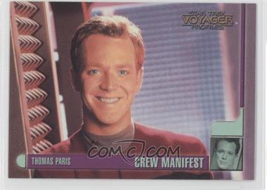 1998 Skybox Star Trek Voyager: Profiles - [Base] #19 - Crew Manifest - Thomas Paris