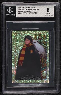 2001 Panini Harry Potter and the Philosopher's Stone Album Stickers - [Base] #203 - Harry Potter & Hedwig (Sparkle Foil) [BGS 8 NM‑MT]