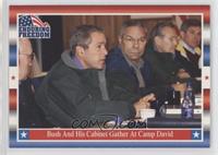 Bush and His Cabinet Gather at Camp David