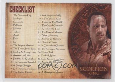 2002 Inkworks The Scorpion King - [Base] #72 - Checklist