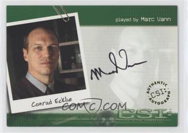 2003 Strictly Ink CSI: Crime Scene Investigation - Autographs #CSI-A21 - Marc Vann as Conrad Ecklie