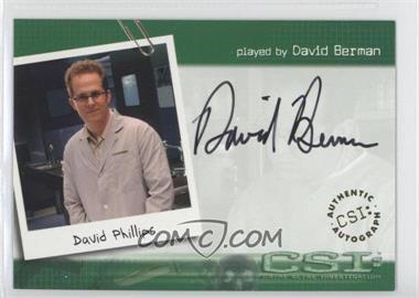 2003 Strictly Ink CSI: Crime Scene Investigation - Autographs #CSI-A7 - David Berman as David Phillips