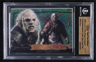2006 Topps Lord of the Rings Evolution - [Base] - Topps Vault Color Key Proof #58 - Orcs [Uncirculated]