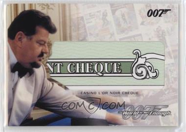 2007 Rittenhouse The Complete James Bond 007 - Relics #RC14 - The World Is Not Enough - Casino L'or Noir Cheque
