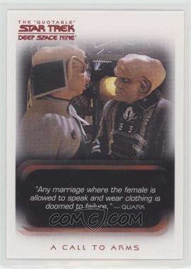 2007 Rittenhouse The "Quotable" Star Trek: Deep Space Nine - [Base] #86 - A Call to Arms