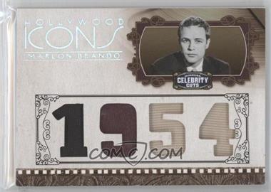 2008 Donruss Americana Celebrity Cuts - Hollywood Icons - Year Die-Cut Quad Materials #HI-MB - Marlon Brando /25