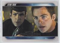 Aboard the Narada, Kirk and Spock…
