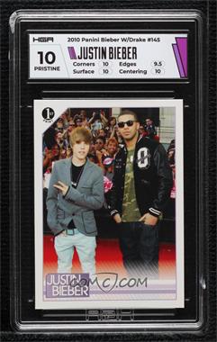 2010 Panini Justin Bieber - [Base] - 1st Print #145 - Justin Bieber, Drake [HGA 10 PRISTINE MINT]