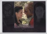 Michael Dorn as Worf and Terry Farrell as Jadzia Dax