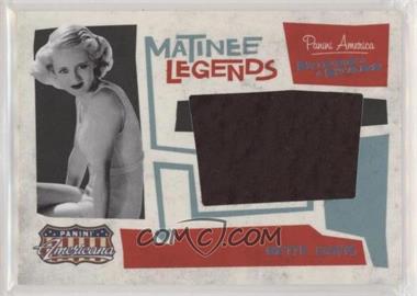 2011 Panini Americana - Matinee Legends - Super Stars Jumbo Materials #5 - Bette Davis /25