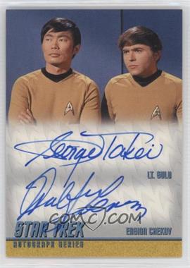 2011 Rittenhouse Star Trek: The Remastered Original Series - Dual Autograph #DA13 - George Takei as Lt. Sulu / Walter Keonig as Ensign Chekov