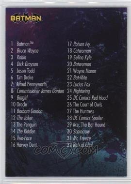 2012-13 Cryptozoic DC Batman: The Legend - [Base] #63 - Checklist