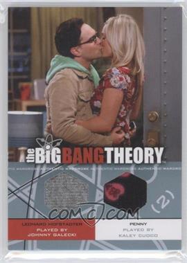 2012 Cryptozoic The Big Bang Theory Seasons 3 & 4 - Authentic Wardrobe Dual #DM-05 - Johnny Galecki as Leonard Hofstadter, Kaley Cuoco as Penny