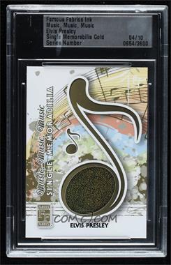 2012 Famous Fabrics Ink Music, Music, Music - Memorabilia - Single Gold #_ELPR - Elvis Presley /10 [Uncirculated]