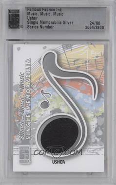 2012 Famous Fabrics Ink Music, Music, Music - Memorabilia - Single Silver #USHE - Usher /80