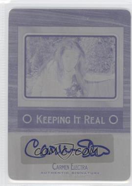 2012 Leaf Pop Century - Keeping It Real Autographs - Printing Plate Black #KR-CE1 - Carmen Electra /1