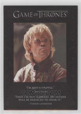 2012 Rittenhouse Game of Thrones Season 1 - The Quotable Game of Thrones #Q7 - Bran Stark, Tyrion Lannister