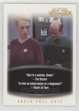 2012 Rittenhouse The "Quotable" Star Trek: Voyager - Promos #P1 - Seven of Nine, The Doctor