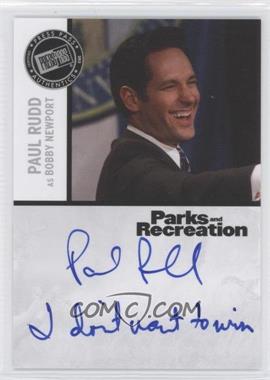 2013 Press Pass Parks and Recreation Seasons 1-4 - Autographs - Inscriptions #PR2 - Paul Rudd as Bobby Newport /1