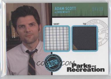 2013 Press Pass Parks and Recreation Seasons 1-4 - Relics Dual - Blue Holofoil #RD-AS - Adam Scott as Ben Wyatt /25