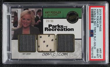 2013 Press Pass Parks and Recreation Seasons 1-4 - Relics Triple #RT-AP - Amy Poehler as Leslie Knope /99 [PSA 8 NM‑MT]