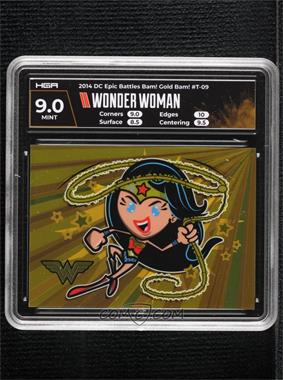 2014 Cryptozoic DC Epic Battles - Bam! - Gold #T-09 - Wonder Woman /75 [HGA 9 MINT]