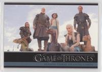 Daenerys Targaryen, Barristan Selmy, Jorah Mormont, Missandei, Dragons