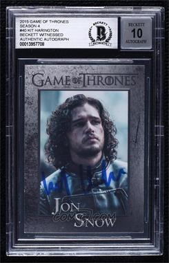 2015 Rittenhouse Game of Thrones Season 4 - [Base] #40 - Jon Snow [BAS BGS Authentic]