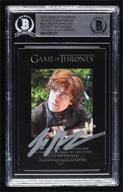 2015 Rittenhouse Game of Thrones Season 4 - The Quotable Game of Thrones #Q32 - Tyrion Lannister, Oberyn Martell [BAS BGS Authentic]