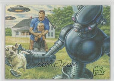 2015 Topps Mars Attacks: Occupation - [Base] - Rainbow Foil #10 - Taking A Dog /1