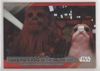 Chewie and a Porg on the Falcon #/99