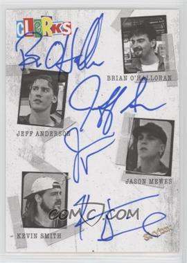 2017 Upper Deck Skybox Clerks - Quad Autographs Headshot #A4-OAMS - Brian O'Halloran, Jeff Anderson, Jason Mewes, Kevin Smith