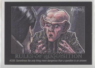 2018 Rittenhouse Star Trek Deep Space Nine Heroes & Villains - Rules of Acquisition #RA36 - Rule #208: Sometimes the only thing…