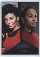 Nichelle Nichols, Zoe Saldana as Uhura