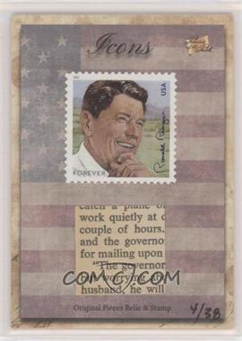 2018 The Bar Pieces of the Past Hybrid Edition - Icons Stamp/Relic #_RORE.2 - Ronald Reagan (USA Forever Stamp) /38